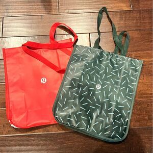 Lululemon Red and Green Large Tote Bags